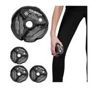 Relaxdays Bolsa de Gel Rodilla, Set de 4, Reutilizables, Compresas Frío-Calor con Agujero para Rótula, Negro, Poliéster, 1,5 x 14 cm