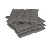 Relaxdays Set de 4 cojines para silla en gris gris
