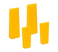 Relaxdays Set de 4 Cuñas para Partir Leña, Herramienta para Tala 2 Tamaños, con Púas, Plástico, 14 y 21 cm, Amarillo