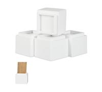 Relaxdays Set de 4 elevadores mesa, cama, muebles blanco