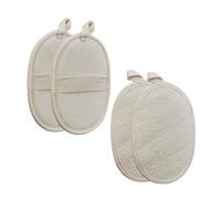 Relaxdays Set de 4 Esponjas de Lufa, para Cuerpo y Cara, Exfoliación Suave y Profunda, Manoplas de Baño Naturales, Beige, Fibra Vegetal, 18 x 11 x 0,5 cm