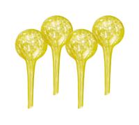 Relaxdays Globos de Riego de Cristal, Set de 4, 15x6 cm, Bolas para Regar Plantas, Autorriego Vacaciones, Amarillo, 15 x 6 cm