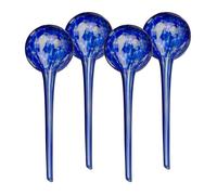 Relaxdays Globos de Riego de Cristal, Set de 4, 30x9 cm, Bolas para Regar Plantas, Autorriego Vacaciones, Azul, 30 x 9 x 9 cm
