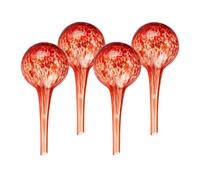 Relaxdays Globos de Riego de Cristal, Set de 4, 15x6 cm, Bolas para Regar Plantas, Autorriego Vacaciones, Rojo, 15 x 6 cm