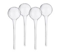 Relaxdays Globos de Riego de Cristal, Set de 4, 30x9 cm, Bolas para Regar Plantas, Autorriego Vacaciones, Transparente