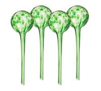 Relaxdays Globos de Riego de Cristal, Set de 4, 30x9 cm, Bolas para Regar Plantas, Autorriego Vacaciones, Verde