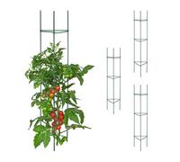 Relaxdays Set de 4 jaulas tomates 150 cm verde oscuro