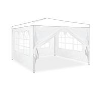 Relaxdays Set de 4 laterales para carpa blancos blanco,transparente