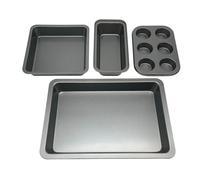 Relaxdays Set de 4 moldes para horno antracita