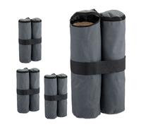 Relaxdays Set de 4 pesos de arena para carpas antracita,negro