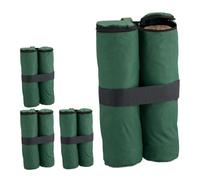 Relaxdays Set de 4 pesos de arena para carpas verde oscuro,negro