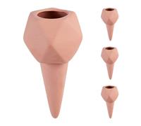 Relaxdays Set de 4 picos de riego forma geométrica marrón claro