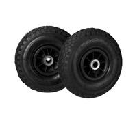 Relaxdays Set de 4 ruedas de goma para inflar negro