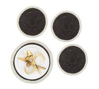 Relaxdays Set de 4 salvamanteles de zostera crema,negro