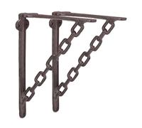 Relaxdays Set de 4 soportes estantería cadena marrón oscuro