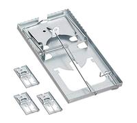 Relaxdays Set de 4 Trampas Ratas Reutilizables, Cepo Ratones, Ratonera Dentada, Metal, 2,5 x 16 x 8,5 cm, Plateado