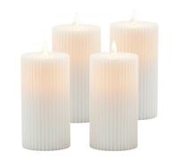 Relaxdays Set de 4 velas LED blanco