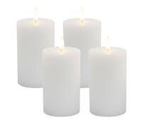 Relaxdays Set de 4 velas LED blanco