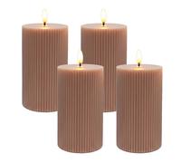 Relaxdays Set de 4 velas LED rosa
