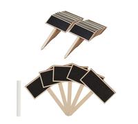 Relaxdays Set de 48 carteles para plantas marrón claro,negro