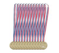 Relaxdays Set de 48 medallas doradas para niños azul,oro,rojo
