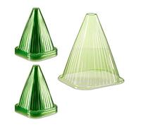 Relaxdays Set de 48 Mini invernaderos para Plantas, Protección contra el frío, Caracoles y Aves, PVC, Verde