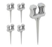 Relaxdays Set de 5 guías para mangueras de jardín gris