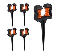 Relaxdays Set de 5 guías para mangueras de jardín naranja,negro