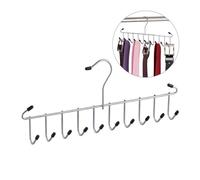 Relaxdays Set de 5 perchas de cinturones negro,plata