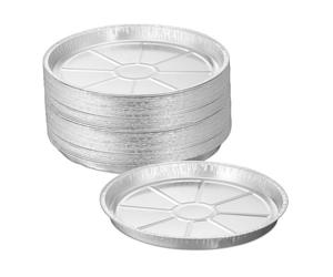 Relaxdays Set de 50 bandejas redondas de aluminio plata