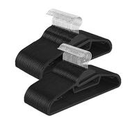 Relaxdays Set de 50 Perchas, Antideslizantes, con Barra, Apertura en U, Soporte para Corbatas, Color Negro