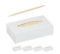 Relaxdays Set de 5000 palillos para dientes blanco,marrón claro
