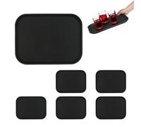 Relaxdays Set de 6 bandejas de bar negras negro