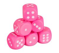 Relaxdays Set de 6 dados grandes de gomaespuma blanco,fucsia