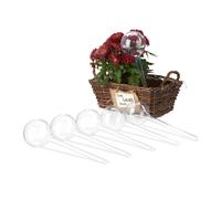 Relaxdays Set de 6 globos de riego de plantas transparente