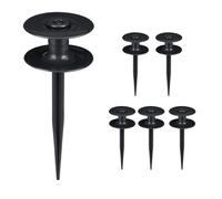 Relaxdays Set de 6 guías para mangueras de jardín negro