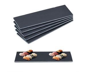 Relaxdays Set de 6 platos de pizarra 30 x 10 cm antracita