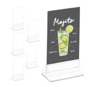 Relaxdays Set de 6 soportes de sobremesa DIN A6 transparente