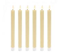 Relaxdays Set de 6 velas LED de cera beige