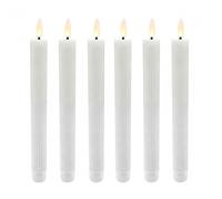 Relaxdays Set de 6 velas LED de cera blanco