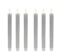 Relaxdays Set de 6 velas LED de cera gris