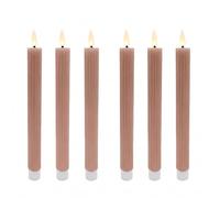 Relaxdays Set de 6 velas LED de cera rosa