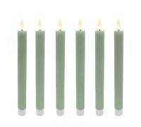 Relaxdays Set de 6 velas LED de cera verde