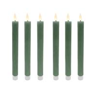 Relaxdays Set de 6 velas LED de cera verde oscuro