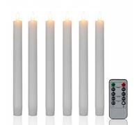 Relaxdays Set de 6 velas LED sin llama blanco