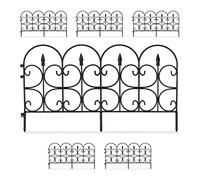 Relaxdays Set de 60 Vallas Decorativas para Jardín, Cercado para Huertos, Vallado Altura 30 cm, Largo 40 m, con Estacas, Negro