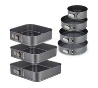 Relaxdays Set de 7 moldes redondos y cuadrados antracita