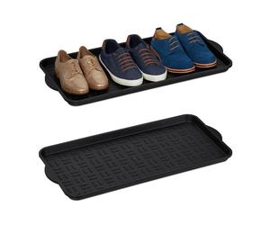 Relaxdays Set de 8 bandejas zapatos negro