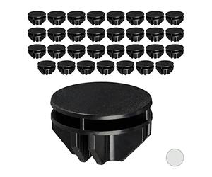 Relaxdays Set de 80 Conectores de Estanterías Modulares, Piezas de Unión para Armarios, Plástico, 2,4 x 3,7 cm, Negro