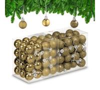 Relaxdays Set de 96 bolas de árbol de Navidad oro,plata